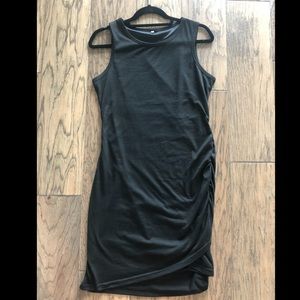 Black Scrunched-Side Dress